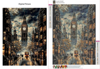 Kit de Peinture Diamant 5D DIY Paysages Urbains d'Europe, Portrait Personnalisé, Motif Carré, Perles en Cristal et Pierres Précieuses, Mosaïque Diamant