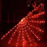 Drapeaux LED de danse du ventre, drapeau lumineux en demi-cercle pour la danse de louange, accessoires de scène pour spectacles, bars, clubs et festivals