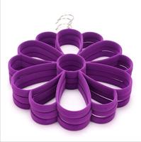 Cintres en tissu en forme de fleurs pour hijabs et serviettes, lot de 3, flexibles pour l'organisation des armoires d'hôtel