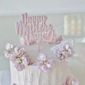 Adorno de acrílico para pastel con diseño de miel y dulzura, Feliz Día de la Madre, decoración de pastel con corazón rosa y blanco para el Día de la Madre - Product Image 3