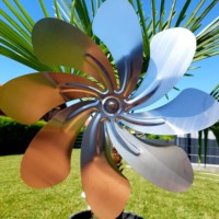 Moulin à vent de jardin personnalisé en acier inoxydable antirouille, sculpture cinétique en métal à roulement à billes, décoration extérieure pour pelouse