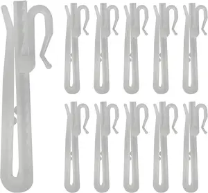 Gancho de plástico ajustável para cortinas, boné plissado branco, 70mm, 80mm, 85mm, 90mm
