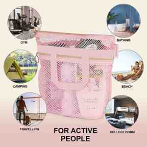 Portable Shower Handbag, Transparent Mesh Makeup <b>Bag</b>, Storage <b>Bag</b>, Travel Wash <b>Bag</b>, Mesh <b>Beach</b> <b>Bag</b> - Product Image 4