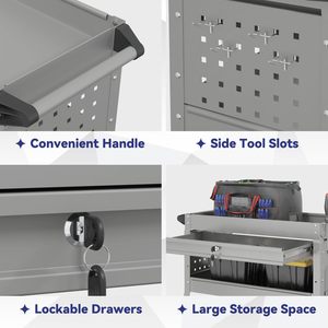 Three-Layer Rolling Auto Repair <strong>Tool</strong> <strong>Cart</strong> Hardware Trolley <strong>Mobile</strong> Supported <strong>Workshop</strong> <strong>Tool</strong> <strong>Cart</strong> With Wheels - Product Image 4