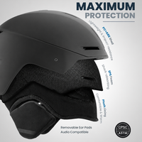 Ensemble casque et lunettes de ski/snowboard 2-en-1 avec ajustement réglable, aérations et visière anti-UV/anti-buée pour tous
