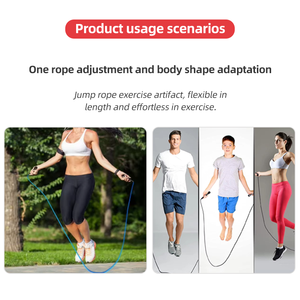 <span class=keywords><strong>Corde</strong></span> à <span class=keywords><strong>sauter</strong></span> réglable en plastique de haute qualité pour usage unisexe à domicile, hommes, femmes, enfants - Product Image 3