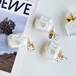 Pas <span class=keywords><strong>cher</strong></span> prix boîte d'écouteur pour fille étui pour écouteurs pour airpod 1/2/3/4 <span class=keywords><strong>pro</strong></span> transparent flash diamant blanc fleur casque couverture - Product Image 1