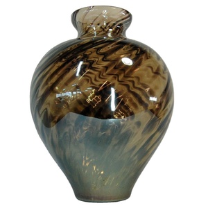 Tammaro Italian Handcrafted Black Mud Color Glass Flower <b>Vase</b> <b>Unique</b> Modern Design Excellent Quality Floor <b>Vase</b> for Room Decor - Product Image 1