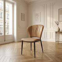 Meubles de salle à manger de haute qualité, sièges confortables en cuir PU, chaises de salle à manger modernes avec base en métal