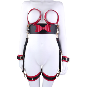 Ensemble de bondage QK-Y8195, bandage de poitrine, ceinture de fixation <span class=keywords><strong>des</strong></span> mains et <span class=keywords><strong>des</strong></span> <span class=keywords><strong>pieds</strong></span>, menottes, outil BDSM pour femmes et hommes, jeu érotique d'<span class=keywords><strong>esclave</strong></span> - Product Image 3