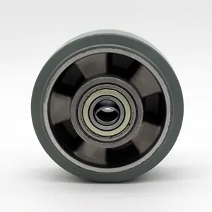 SS High Elastic Rubber Castor Wheel 100 125 150 160 180 200 250 300mm Options