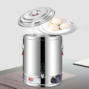 Stainless steel commercial Electric food corn steamer boiler with steamer plate and basket