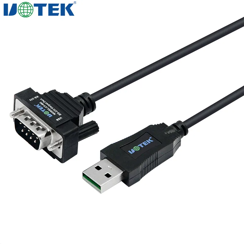 UOTEK-Cable de conversión USB a RS232, cable de conversión USB 2,0 Serial, adaptador COM de 9 pines, línea DB9, conector DB9, 4,92 pies