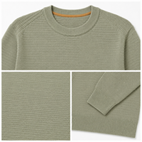 Pull en tricot à col rond uni à manches longues pour homme, coupe classique à manches longues, couleur unie