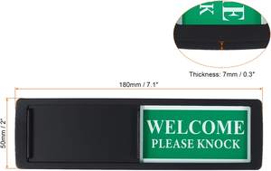 Panneau de confidentialité, 7 "x 2" Ne pas déranger/Veuillez frapper signe curseur indicateur de porte adhésif magnétique pour hôtel de conférence de bureau - Product Image 2