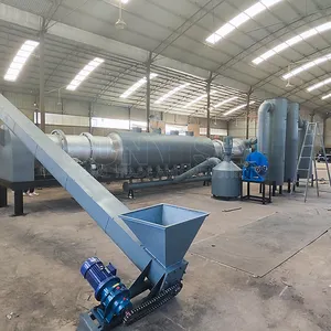 High Performance horizontal biomass coconut shell air flow carbonization furnace olive pit charcoal stove machine