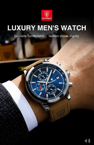 Nuevo Reloj POEDAGAR <span class=keywords><strong>932</strong></span> para Hombre, Reloj de Pulsera de Cuarzo de Moda, Original, Resistente al Agua, con Correa de Cuero, Fecha, Semana, Gran Venta - Product Image 6