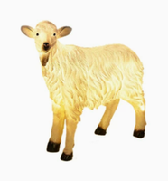 Lámpara de Escultura de Cabra 3D de Resina de Fibra de Vidrio Impermeable con Luz, Estatua de Animal Iluminada de 3 Cabras en un Grupo para Decoración de Jardín y Parque