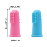 Accessoire de soin buccal pour animaux de compagnie à livraison rapide, brosse à dents en silicone double face à poils doux
