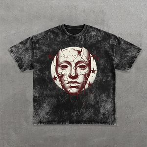 Camiseta Personalizada B2B, 300GSM, Algodón Grueso, Lavado Desgastado, Hombros Caídos, Corte Cuadrado, Camiseta Gráfica para Hombre - Product Image 1