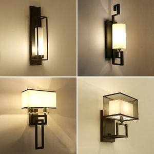 Lámpara de pared de estilo chino con pantalla de tela, luz Led, Base de bombilla E27 para sala de estar, pared de TV, pasillo de Hotel, iluminación de escalera - Product Image 3