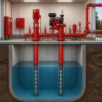 Système de pompe à eau électrique diesel à turbine verticale pour puits profonds et alimentation de réservoirs d'eau incendie