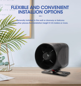 ลำโพงไซเรนสัญญาณเตือนภัยอิเล็กทรอนิกส์ใช้แบตเตอรี่สำรองสีดำ15W - Product Image 4