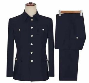 Abito da Uomo di Alta Qualità 2 Pezzi <span class=keywords><strong>Abbigliamento</strong></span> Africano <span class=keywords><strong>Formale</strong></span> da Lavoro con Colletto alla Coreana Slim Fit per Matrimonio - Product Image 3