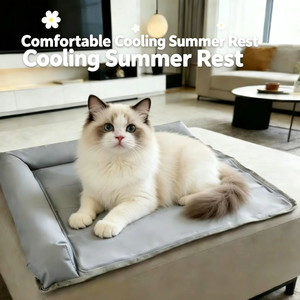 USMILEPET Lit rafraîchissant rond en gel pour animaux de compagnie, en PVC imperméable, antidérapant, imprimé dessin animé, tapis d'été pour chats et petits/moyens chiens - Product Image 5