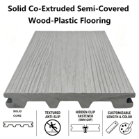 Planche de terrasse en WPC massif co-extrudé semi-capsulé 150mmx23mm, lisse, à clipser, pour extérieur, étanche, pour usage en parc 6