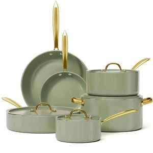 Nuovo <span class=keywords><strong>Set</strong></span> di <span class=keywords><strong>Pentole</strong></span> e Padelle Professionali Geling in Alluminio di Lusso per Cucina, Verde, per <span class=keywords><strong>Induzione</strong></span>, Fornitore di Fabbrica - Product Image 5