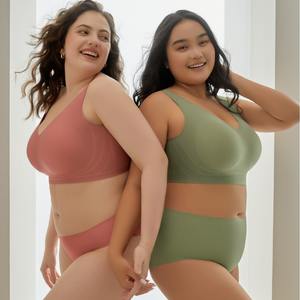 女性の夏の固体シームレススポーツブラ大サイズワイヤレス通気性ソフト薄い快適な日常使用ブラ - Product Image 4