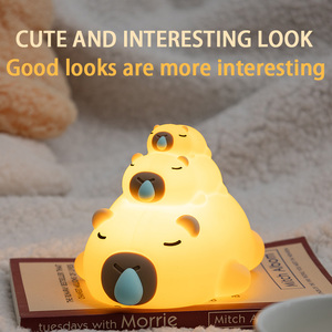 Veilleuse pour enfants, adorable lampe de <span class=keywords><strong>nuit</strong></span> en silicone en forme de capybara, veilleuse à intensité réglable, lampe de chevet LED, lampe rechargeable par USB pour enfants - Product Image 5