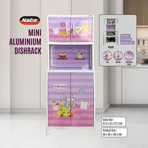 Compact Mini Aluminium Dishrack, measuring 60 x 46 x 146.5 cm, offers kitchen storage with durable build and space-saving design - Product Image 5