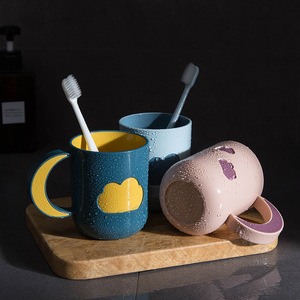 Cartoon Toothbrush <b>Cup</b> With Cloud Design For Home Use - Product Image 2