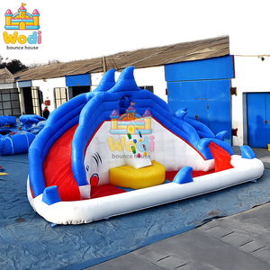Tobogán Inflable Flotante con Diseño <span class=keywords><strong>de</strong></span> Tiburón Wodi, PVC <span class=keywords><strong>de</strong></span> 0.55mm Resistente a los Arañazos, Diseño Emocionante para Uso Comercial, Piscinas Comunitarias y Playa - Product Image 1