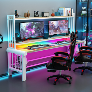 YZ 2023 Chơi Game Tốt Nhất PC Bàn Hiện Đại LED Chơi Game Bảng Ergonomic nối dài Nhỏ Phòng Văn Phòng Kim Loại Máy Tính Bàn escritorio Trò Chơi - Product Image 3