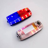 Luz Estroboscópica LED Roja y Azul, Linterna de Advertencia, Lámpara de Hombro Reflectante para Seguridad en Exteriores, Patrullaje, Advertencia de Tráfico, Emergencia, Plástico