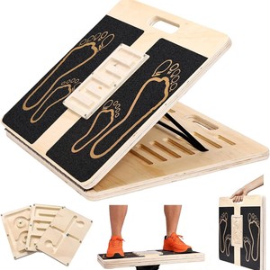 Tabla de estiramiento de pantorrillas de madera con inclinación ajustable para ejercicio, equipo de gimnasio para equilibrio de pie, duradero, 1.5 kg - Product Image 2