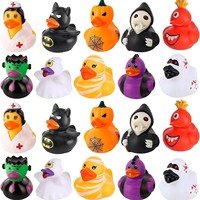 24 canards en caoutchouc d'Halloween assortis - 2 pouces, motifs fantômes et citrouilles, expédition instantanée