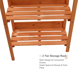 <span class=keywords><strong>Table</strong></span> <span class=keywords><strong>de</strong></span> travail en bois pour <span class=keywords><strong>jardin</strong></span> extérieur <span class=keywords><strong>avec</strong></span> étagères et crochets latéraux - Product Image 4