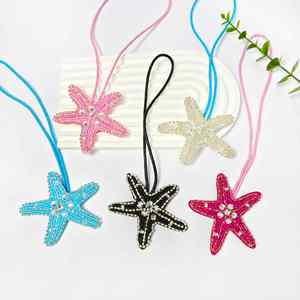 Breloques de sac marines, porte-clés étoile de mer cousus main, pendentifs de sac, accessoires DIY pour patchwork textile et vêtements - Product Image 2