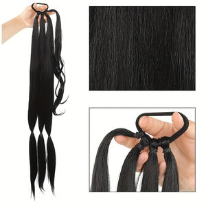 Meistgesuchte 32 Zoll Lange 130g Glatte Synthetische Haarverlängerung Jumbo Wrap-Around Pferdeschwanz-Extension für Frauen - Product Image 3