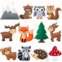 Kit de loisirs créatifs en feutrine pour enfants : animaux en peluche, jouets éducatifs à coudre soi-même, ensemble de couture en feutrine pour enfants avec sac