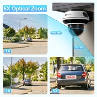 Cámara de Seguridad CCTV PTZ 4COVR con Sensor Sony de 8MP, Detección Facial por IA, Zoom Óptico 5X, Audio Bidireccional, Mini Cámara IP PoE PTZ 4K con Vista desde la Aplicación