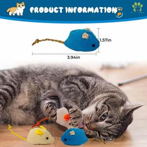 Fast Delivery Interactive Cat <b>Mice</b> Toys - Plush Catnip <b>Mouse</b> Shaped Biting Toys for Indoor Cats Custom Packaging - Product Image 2