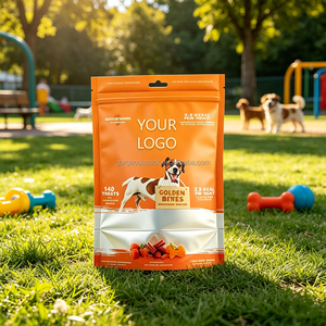 Custom Printed Ziplock Bags Pet Food Stand Up Pouch <b>Plastic</b> <b>Packaging</b> For Dog Treat Package With Window - Product Image 3