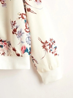 King Young Casual Printemps/Automne Imprimé Floral Col Baseball Manches Longues Zip-up Bomber Jacket Womens