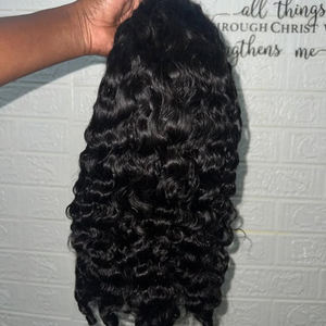 Großhandel Lace Front Perücken aus Echthaar, Klebstofffreie Lagos-Haarlinie, Cuticle Aligned Rohes Burmesisches Lockiges Haar, Deep Wave Perücke - Product Image 2