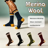 Chaussettes de randonnée en laine mérinos pour le sport de plein air, avec logo personnalisé, tricotées, avec protection du talon et des orteils, compression